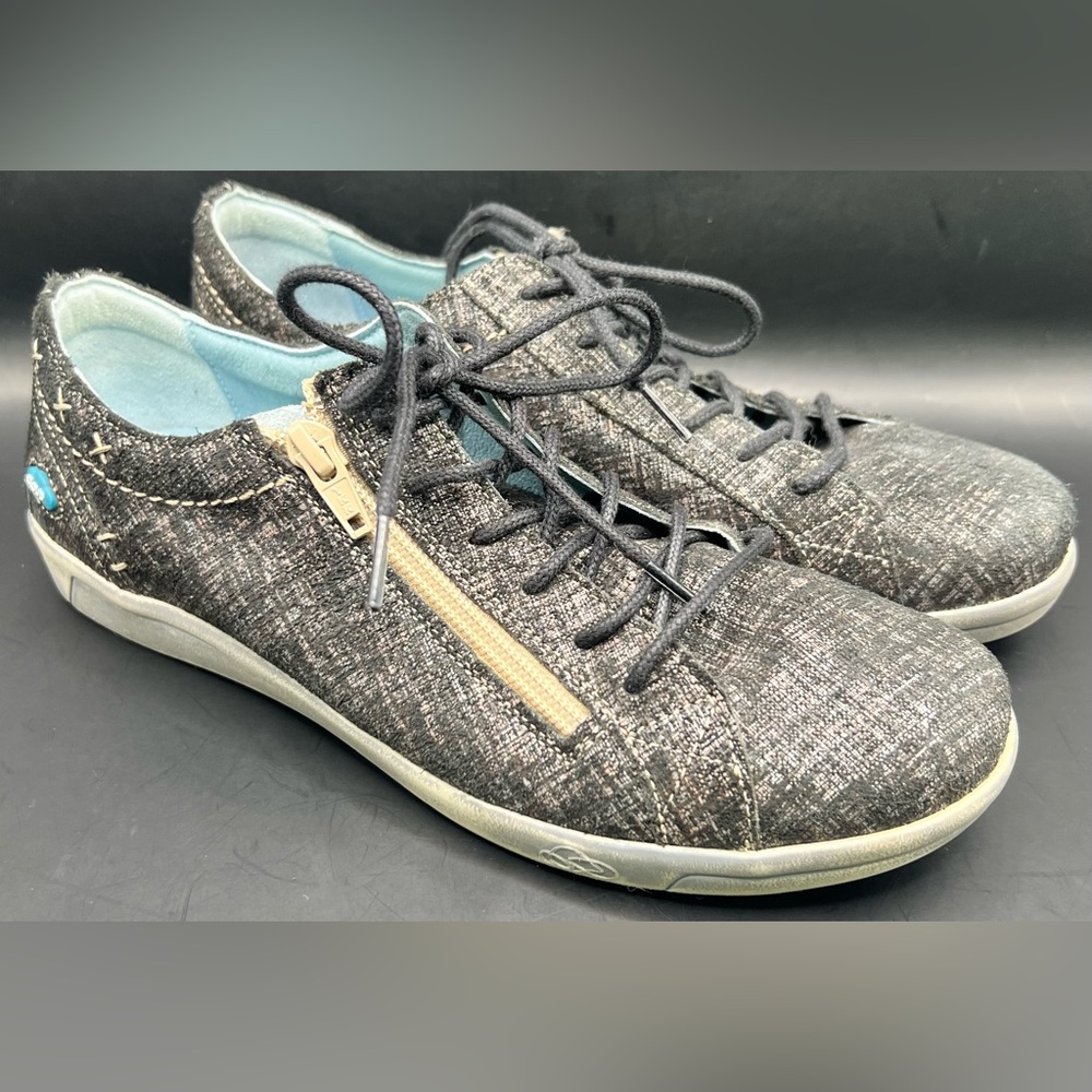 Cloud- Women's Casual Lace-Up Sneaker with Side Zip -  ‎ Heather color- Size:38